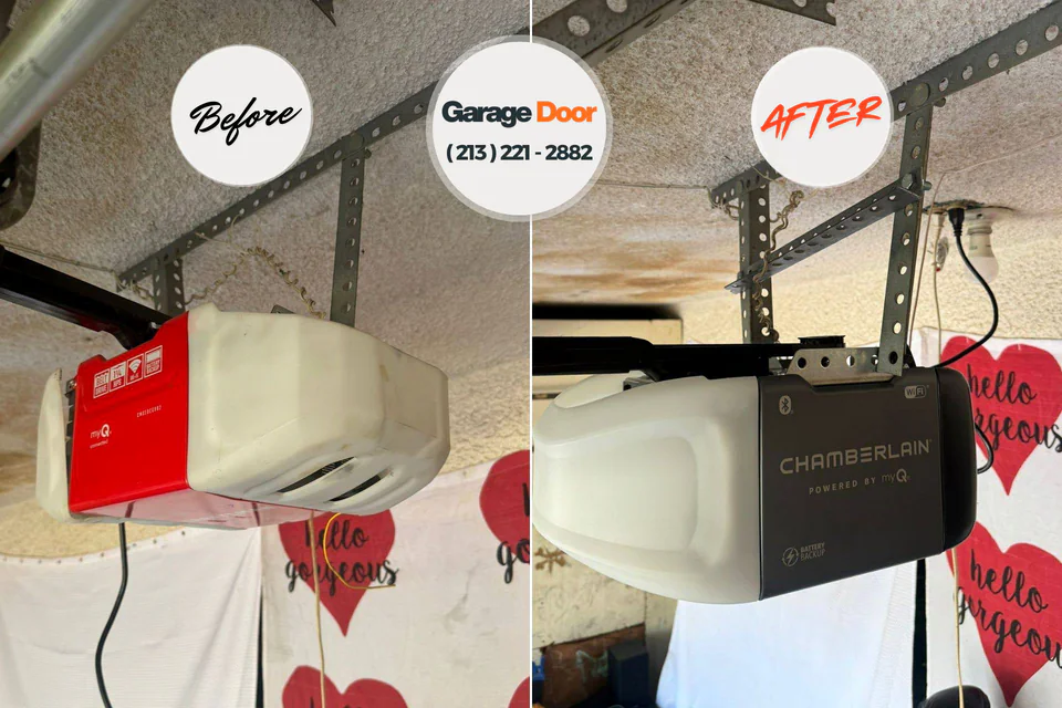 Before and after: garage door repair St. Clair Shores, MI